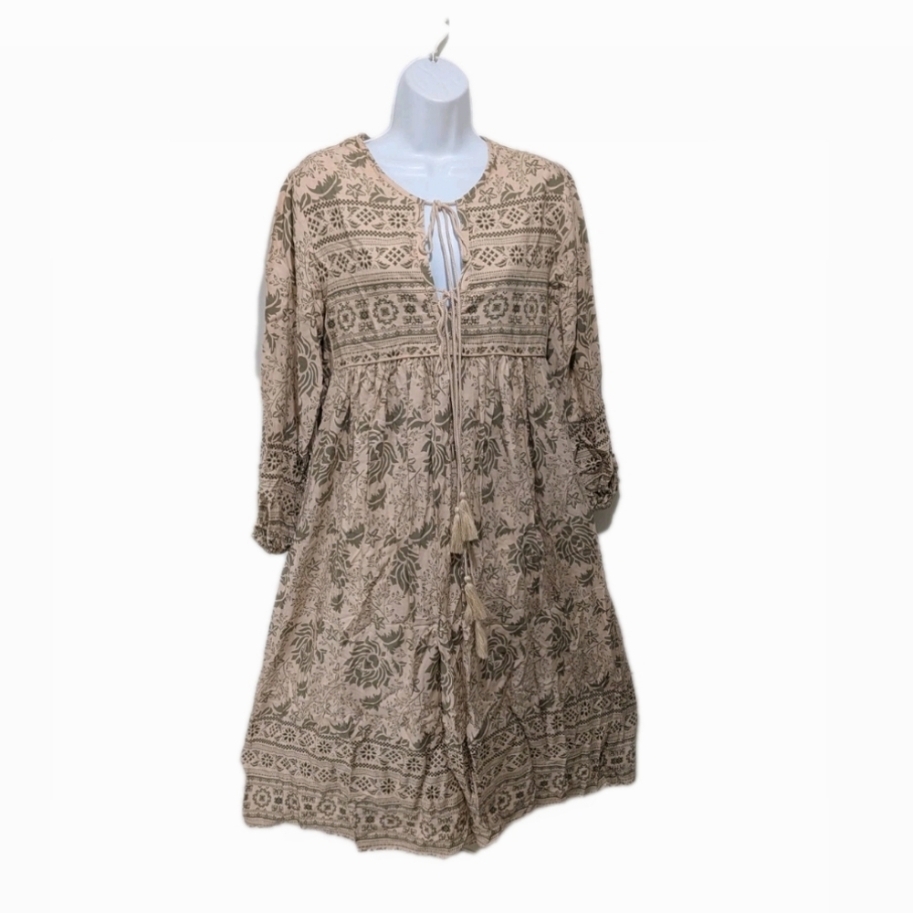 NWT R. Vivimos Bohemian Print Midi Dress S Prairie Cottagecore - Picture 3 of 8